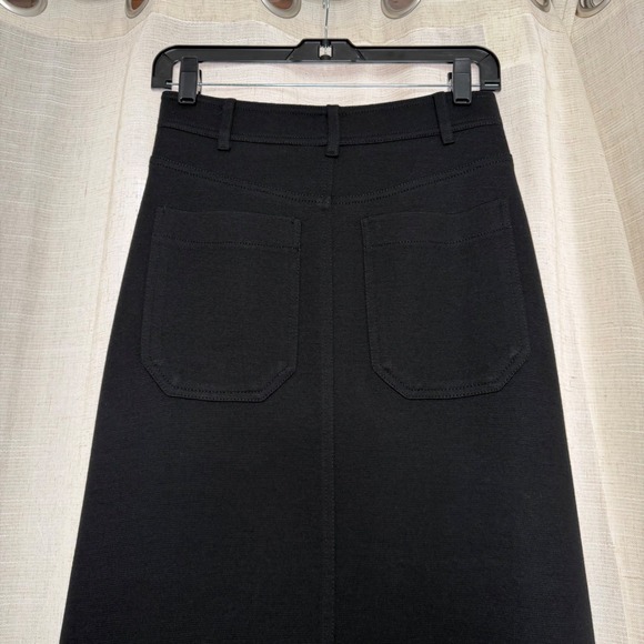 ME+EM Wool Blend Travel Tailoring Midi Skirt Black Pockets Size 2 US 6 UK - Picture 6 of 10